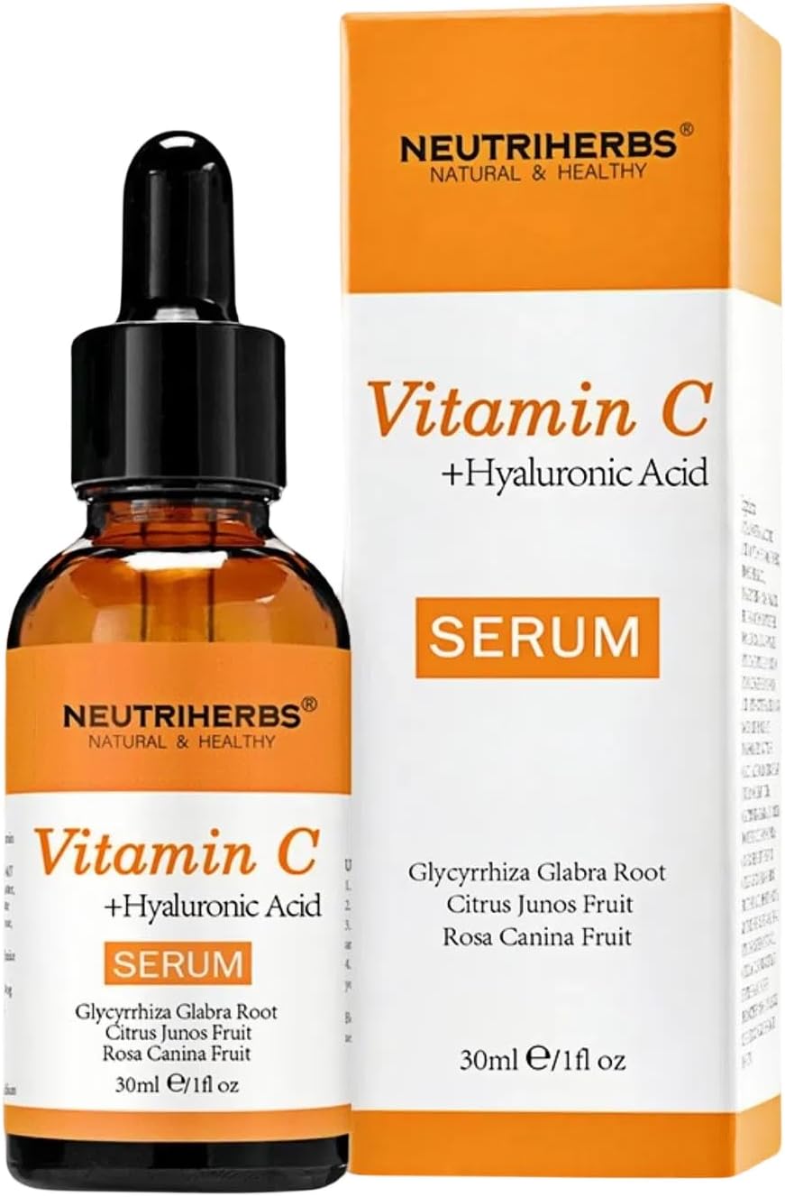Neutriherbs Vitamin C Face Serum | Anti-Aging + Brightening | Hyaluronic Acid + Collagen | Glowing Skin Daily Care