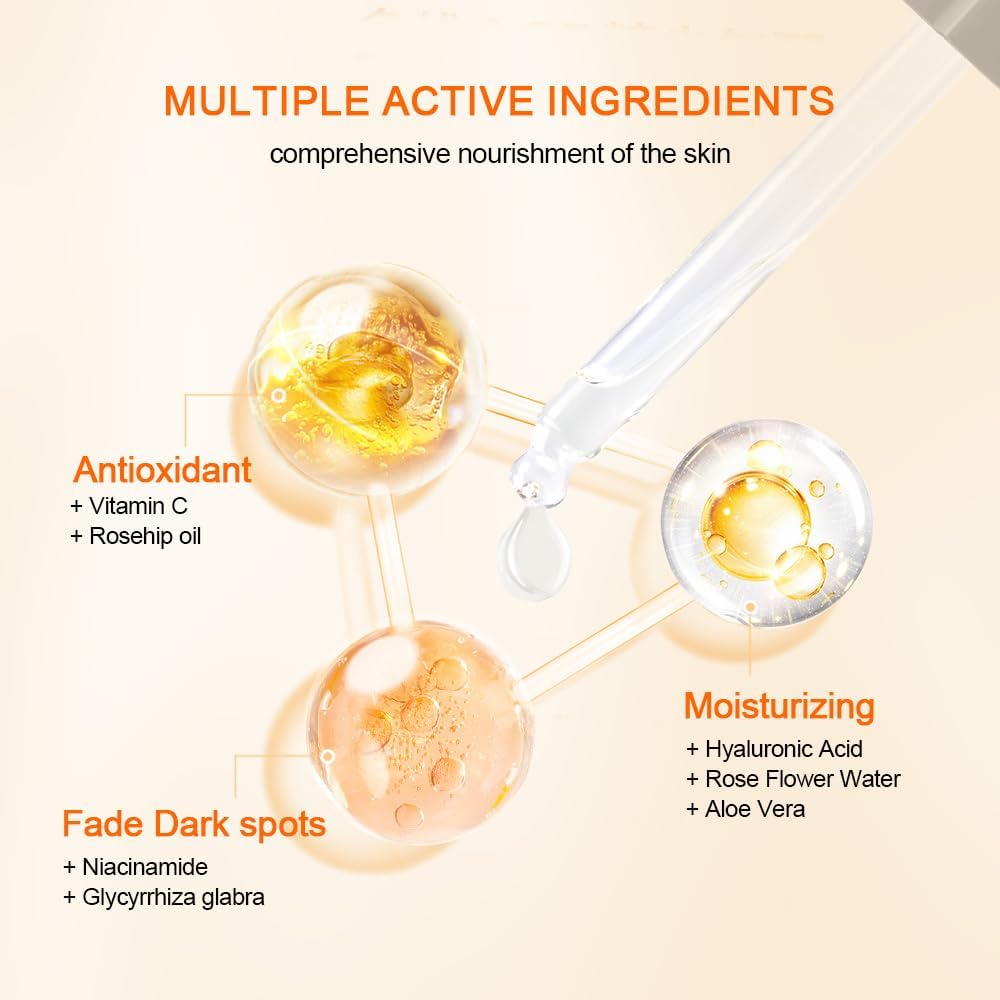 Neutriherbs Vitamin C Face Serum | Anti-Aging + Brightening | Hyaluronic Acid + Collagen | Glowing Skin Daily Care