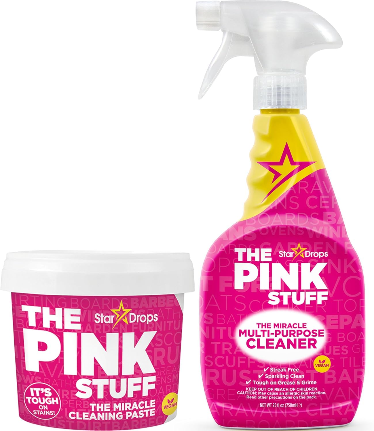 The Pink Stuff Miracle Cleaning Bundle | All-Purpose Paste, Cream & Spray