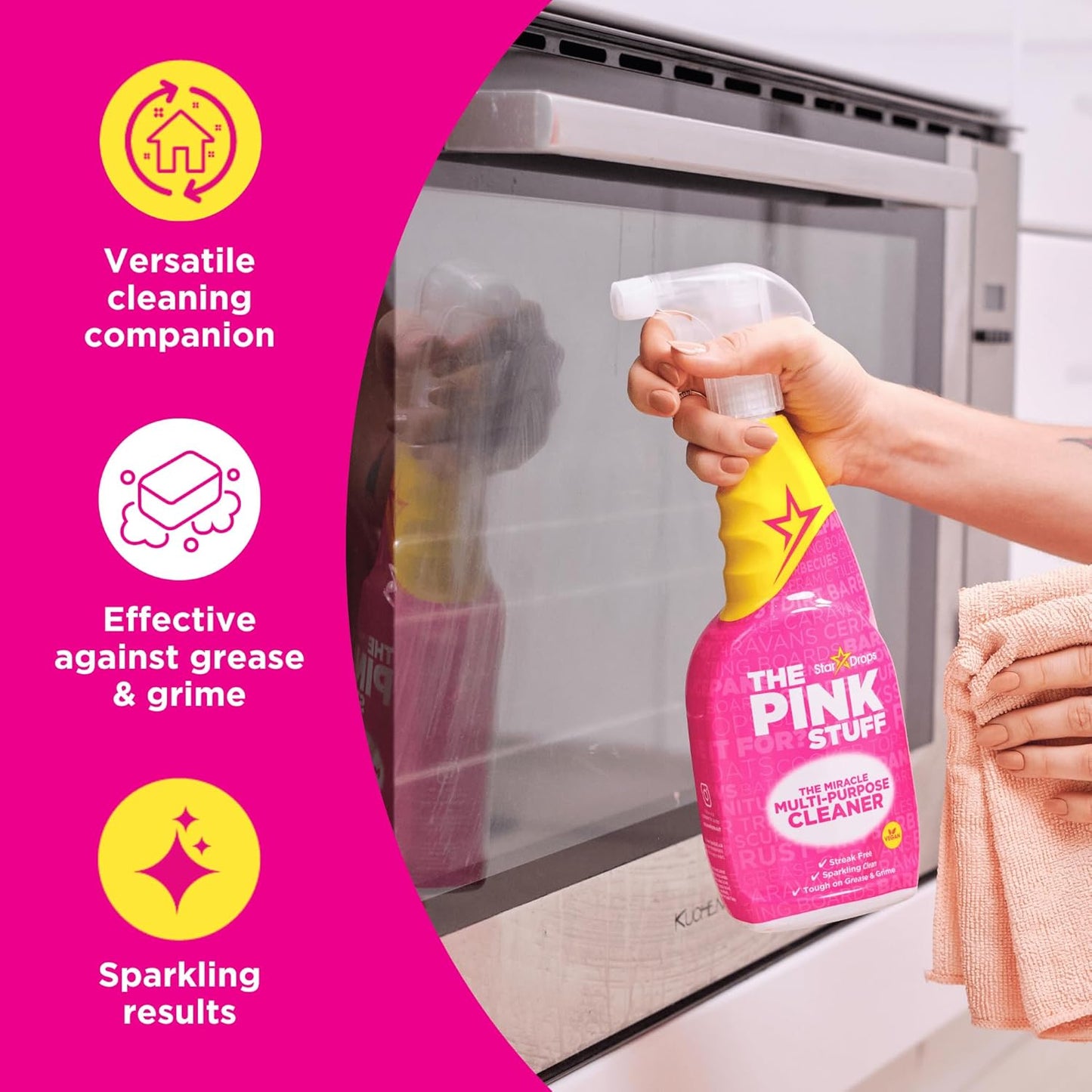 The Pink Stuff Miracle Cleaning Bundle | All-Purpose Paste, Cream & Spray