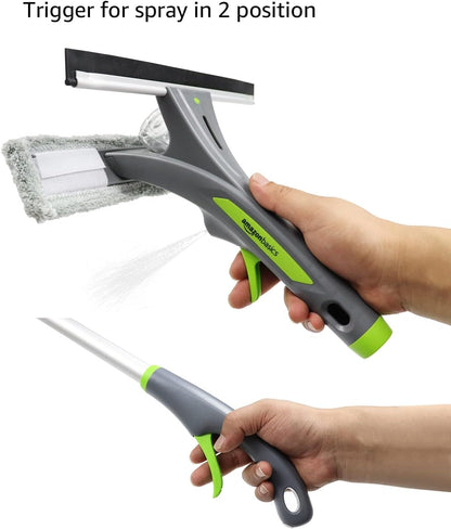 Extendable Window Squeegee with Spray, Aluminum Extension Pole, 1.25 M to 1.75 M