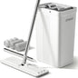 JOYMOOP Mop and Bucket with Wringer Set, White Flat Squeeze Bucket Set for Floor Cleaning