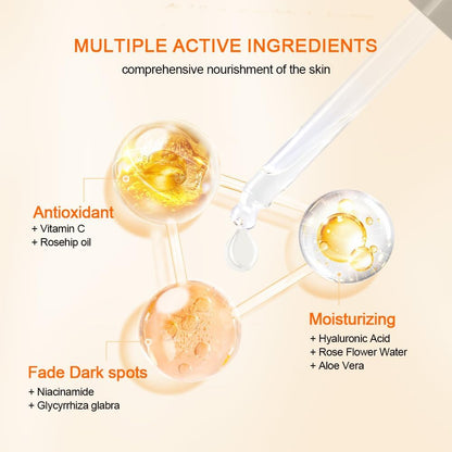 Neutriherbs Vitamin C Face Serum | Anti-Aging + Brightening | Hyaluronic Acid + Collagen | Glowing Skin Daily Care