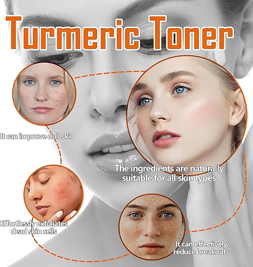 Turmeric Face Toner | Hydrating Pore Minimizer & Exfoliating Toner | Turmeric Oil Toner Serum for Clear, Radiant Skin