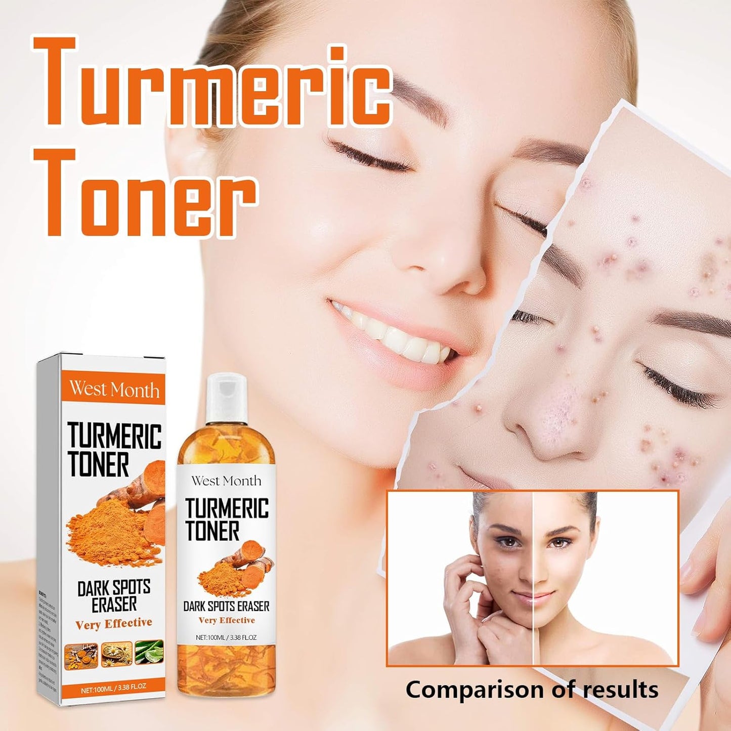 Turmeric Face Toner | Hydrating Pore Minimizer & Exfoliating Toner | Turmeric Oil Toner Serum for Clear, Radiant Skin