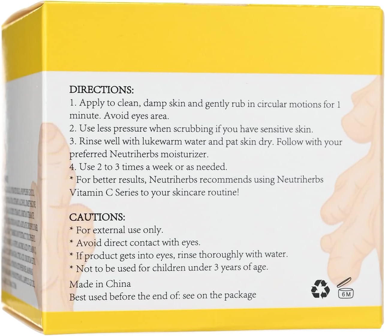 NEUTRIHERBS Turmeric Face Scrub | Exfoliating Scrub Cream with Vitamin C - 1.76oz