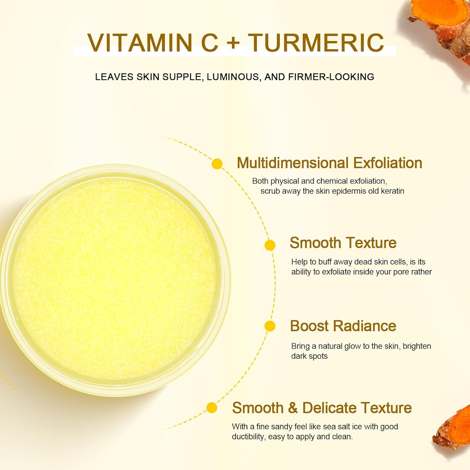 NEUTRIHERBS Turmeric Face Scrub | Exfoliating Scrub Cream with Vitamin C - 1.76oz