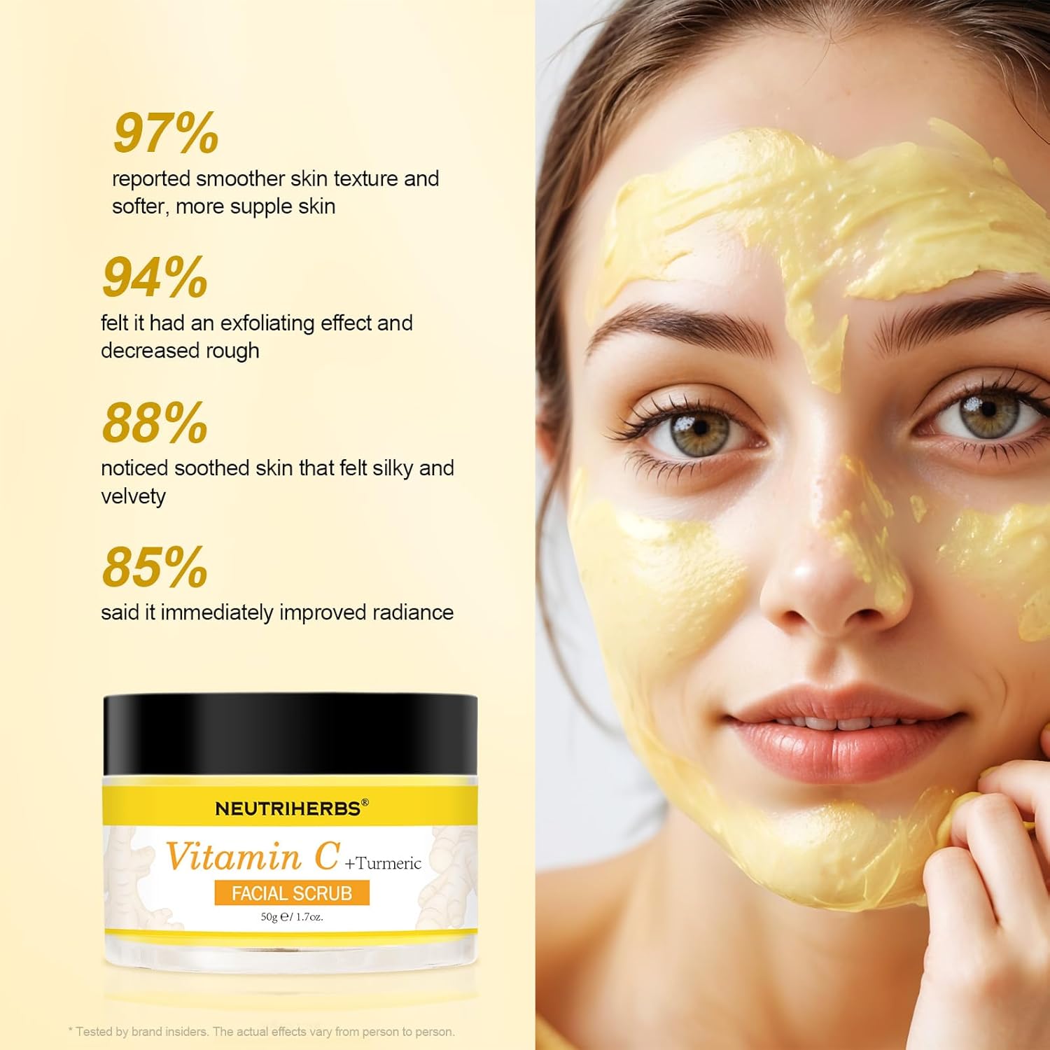 NEUTRIHERBS Turmeric Face Scrub | Exfoliating Scrub Cream with Vitamin C - 1.76oz