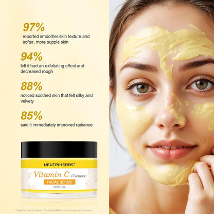 NEUTRIHERBS Turmeric Face Scrub | Exfoliating Scrub Cream with Vitamin C - 1.76oz