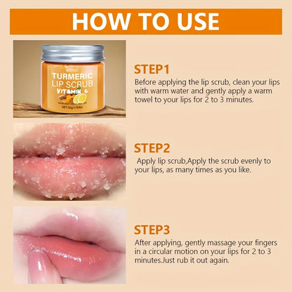 Turmeric Lip Scrub - Gentle Exfoliating Lip Treatment with Vitamin C & Honey
